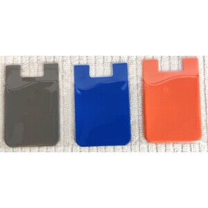 Silicone Pocket for APPLE,ANDROID, ID,Credit Card Holder 3Pk, 3M Adhesive